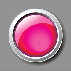 abstract shiny pink button vector illustration