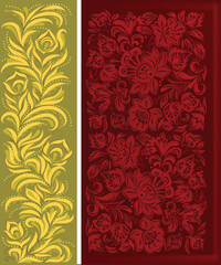 abstract background with gold floral ornament