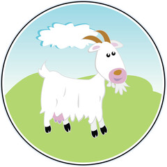 Obraz na płótnie Canvas Happy Goat - funny vector illustration