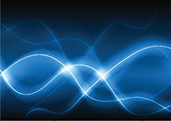 Fototapeta na wymiar Blue vector abstraction with beautiful waves - eps 10