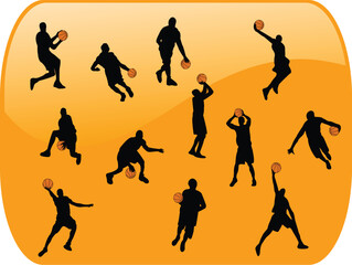 basketball with background - vector