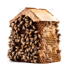 bees house, isolated on white, Generative AI