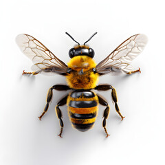 bumblebee on white background, Generative AI