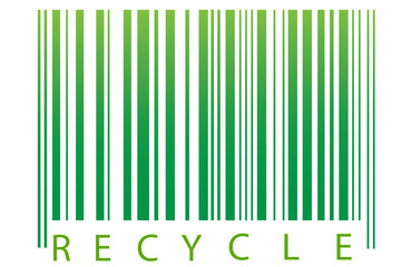 illustration of recycle,barcode with white background