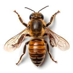 honey bee isolated on white background, Generative AI