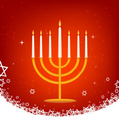 illustration of decorated hanukkah card