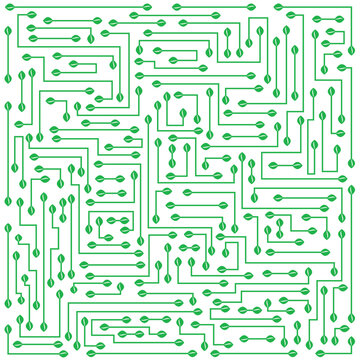 Vector Green Abstract Pattern On A White Background