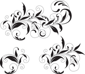 Black and white ornament. Vector illustration.