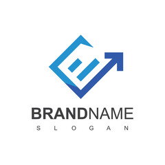Obraz premium Business company logo, growing chart icon