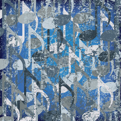 abstract cracked background blue musical note