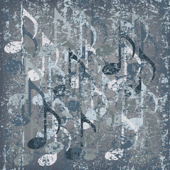 abstract cracked background grey musical note