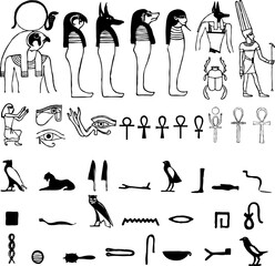 Ancient Egyptian symbols vector illustration