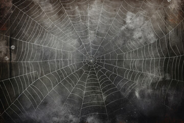 Spider web on grunge background in the fog, Generative AI