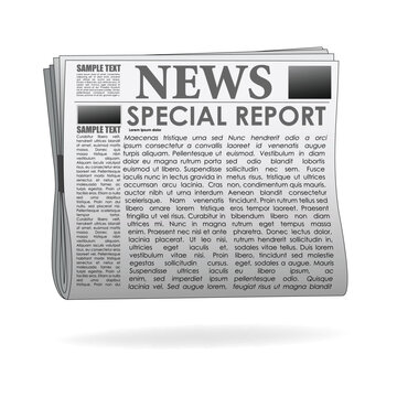 illustration of special report  news paper on isolated background