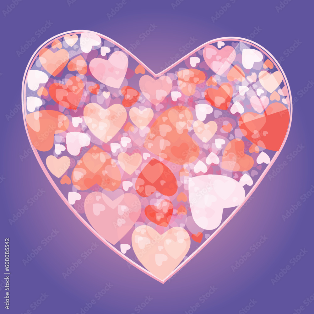 Sticker illustration of floral heart