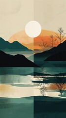 modern artwork of landscapes with orange and blue colors.

Made with the highest quality generative AI tools