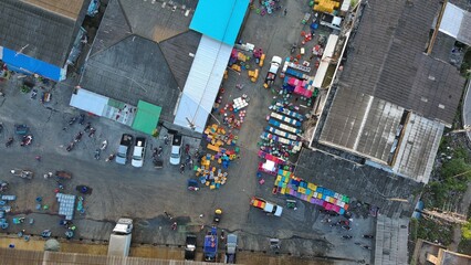 aerial view of fish market where fishing boats are docked at Sapan Pla,Pattani,Thailand