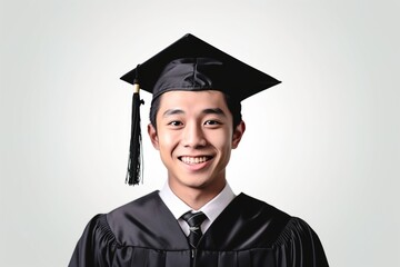 Portrait student graduation standing confident isolated on white AI Generative