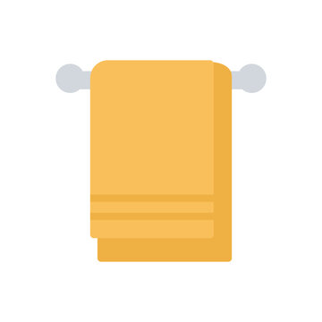 yellow towel hanging on rack clip art preview