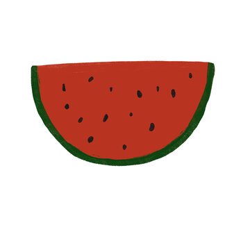 Summer Fruits Watermelon, piece of watermelon, whole watermelon, summer illustration, watermelon illustration