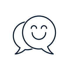Chat concept, emoticon, fun. Vector icon isolated on white background.