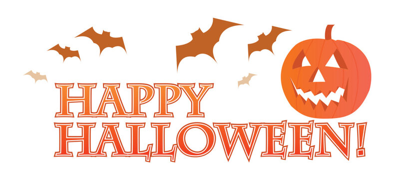 Happy halloween pumpkin over a white background with vampires. / Happy halloween!