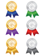 Illustration of different satisfaction guarantee ribbons