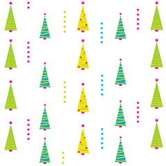 Christmas tree with colourful decoration. Vector illustration