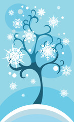 vector illustration of a winter card