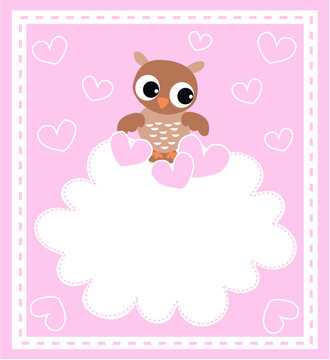 a card with a cute little baby owl