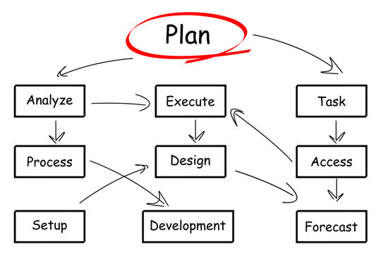 illustration of organization chart on white background