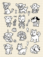 hand draw cute dog element