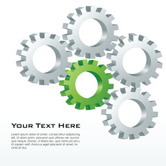 illustration of cog wheels on white background