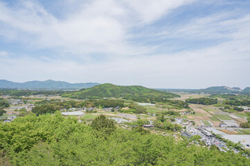 Fototapeta na wymiar いばらきフラワーパークから望む八郷富士山