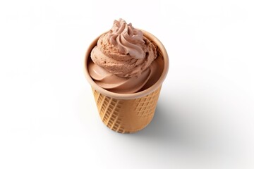 ice cream chocolate isolated on white AI Generative