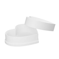 Heart paper box looks beautiful and clean on white background. Valentine's day theme, love iconic, Ideas for gift, art, design, decoration, perfect for presenting 3D rendering box model advertisements