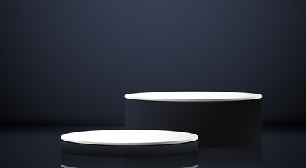 Vector realictic podium for advertising, websites, online store, product display, minimal scene room.