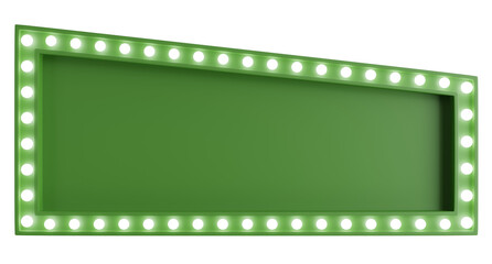 3d render of green billboard with light bulb.