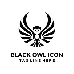 vector logo icon owl wing 