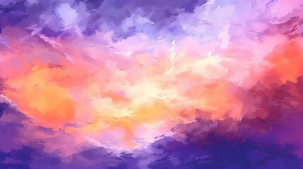 Obraz na płótnie Canvas to start with watercolor foundation dusk sky orange purple. Illustration, AI Generated