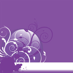 vector eps10 illustration of floral elements on a violett glass button