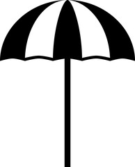 Black beach umbrella icon PNG