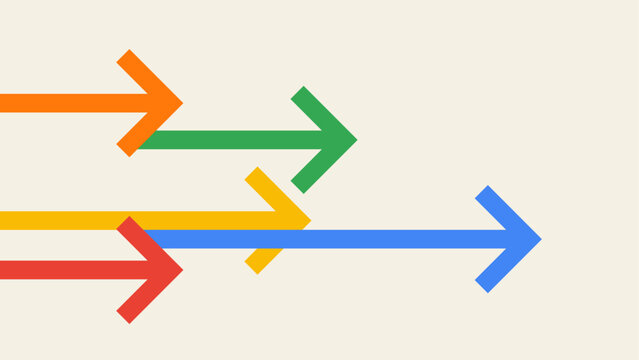 Sets of colorful arrows, forward, business, next