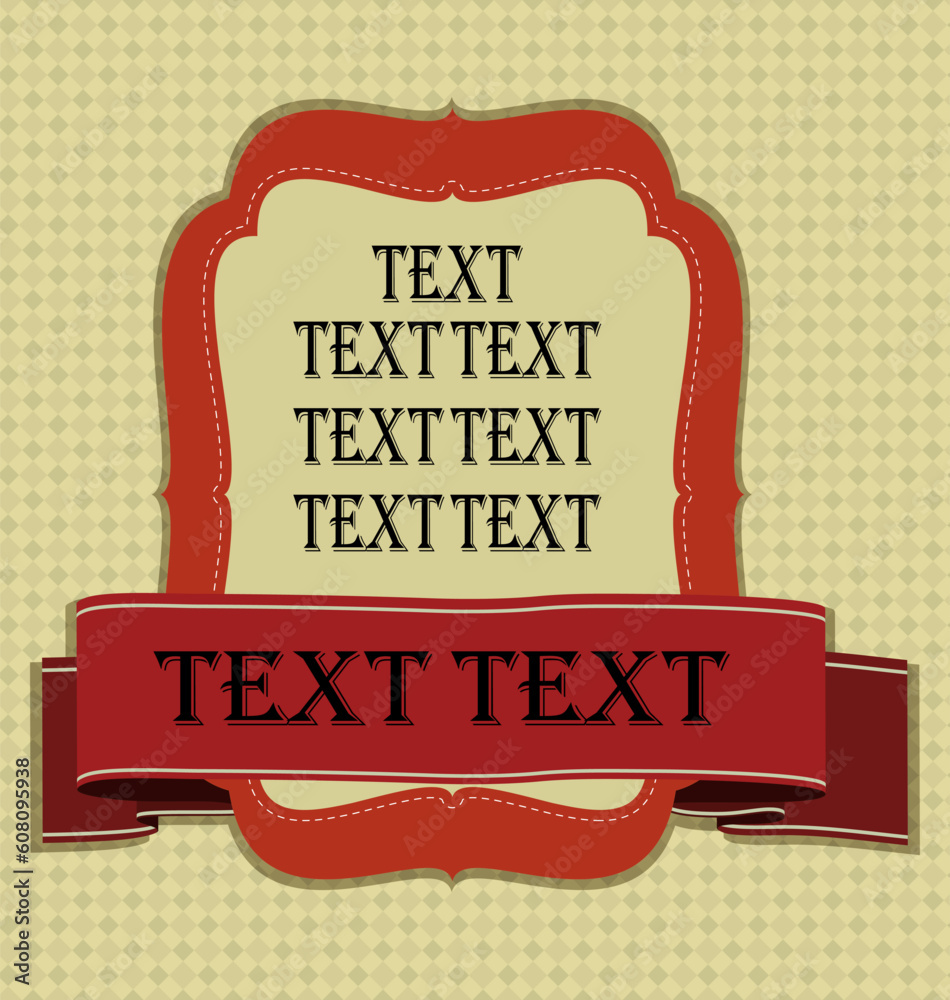 Sticker Vector Vintage frame. An illustration for your design project.