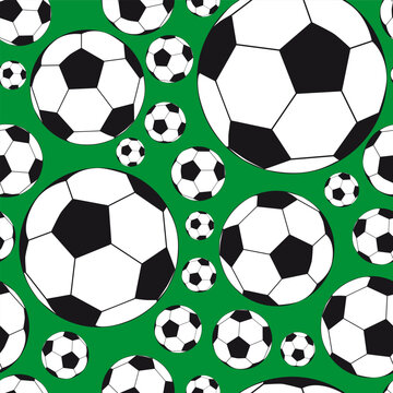 Seamless Background with soccer balls. Illustration for your design