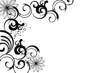 vector illustration eps10 of black floral elements