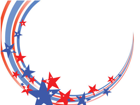 recommend clip art: vector illustration eps10 of stars and stripes on colorful waves