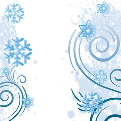 White background with snowflake and frosty patterns