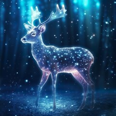 Deer illustration Celestial Guardian The Radiant Stardust Deer made with generative ai technology