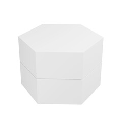 The hexagon box leather have beautiful and clean appearance, and the separated white background is very suitable for advertisements, 3D rendering.